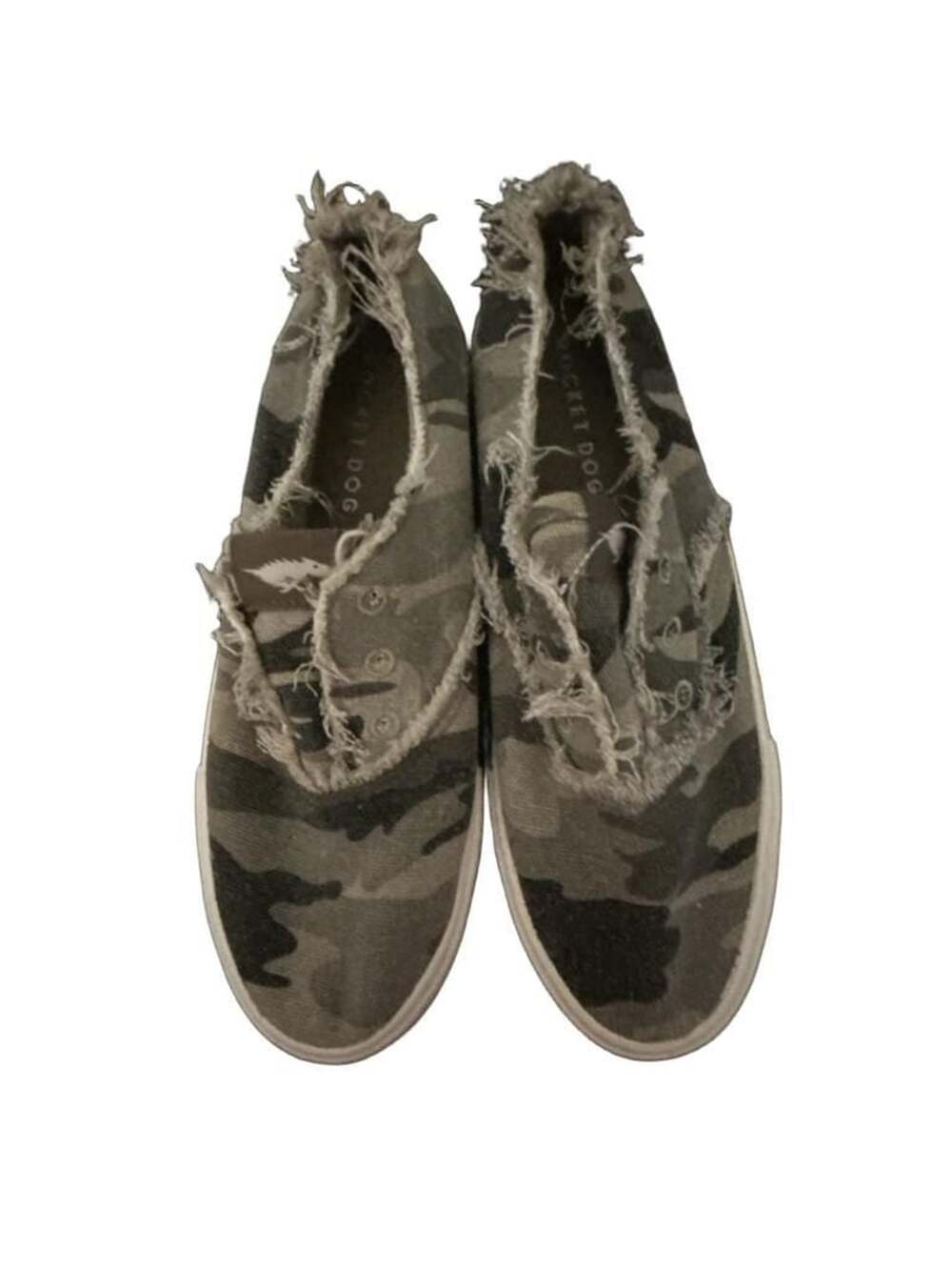 Rocket Dog Women's Green Camo Distressed Low Top Slip On Afina Sneakers